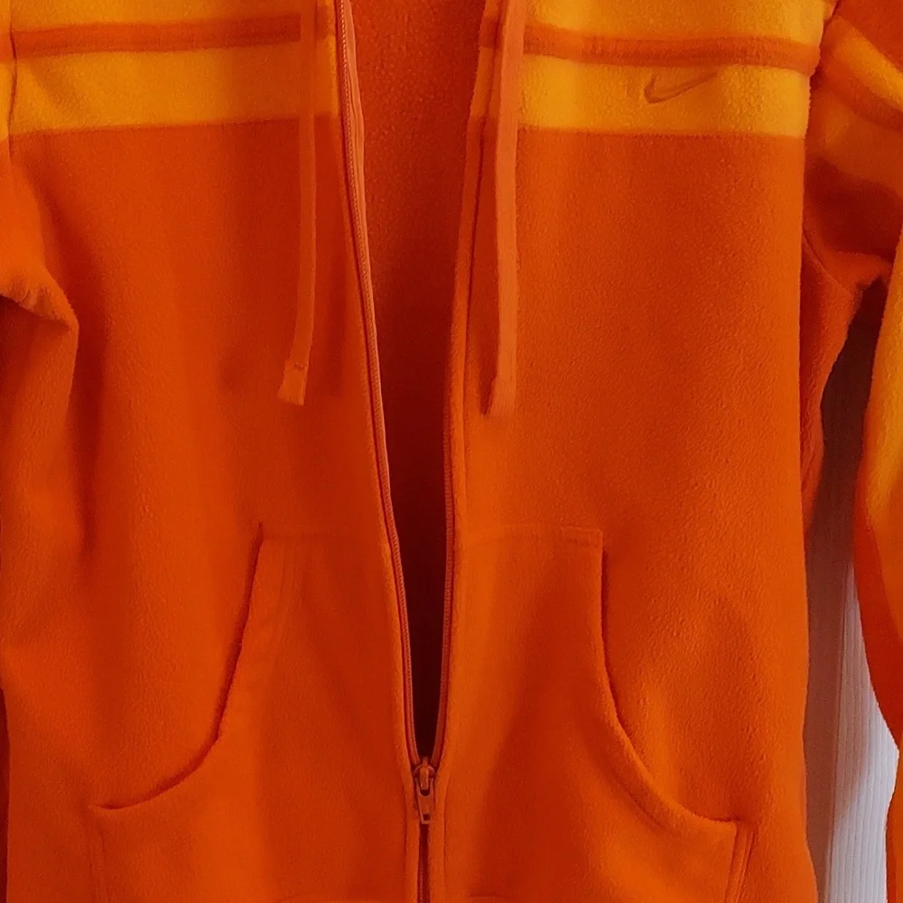 Y2k NIKE Full-zip Fleece Hoodie Jacket Women's Medium Orange